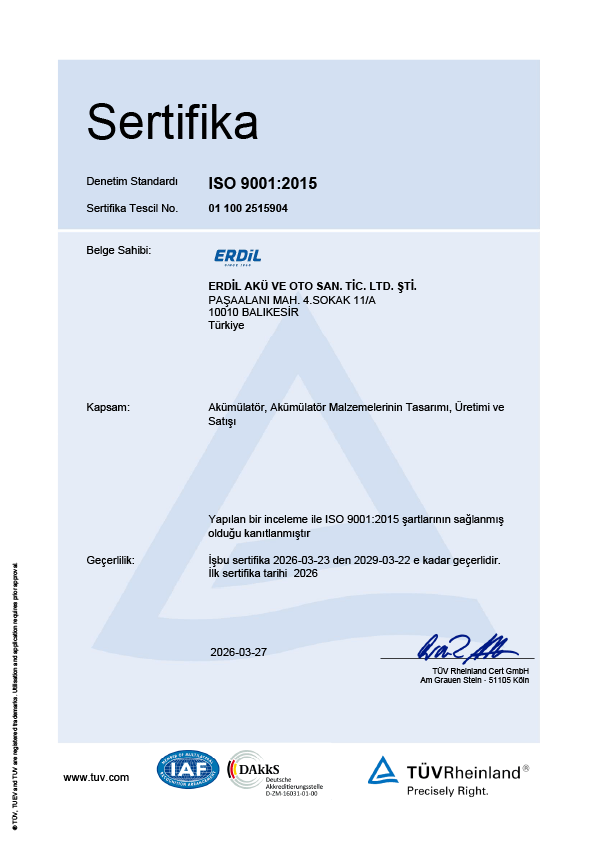ISO 9001:2015 Sertifikası
